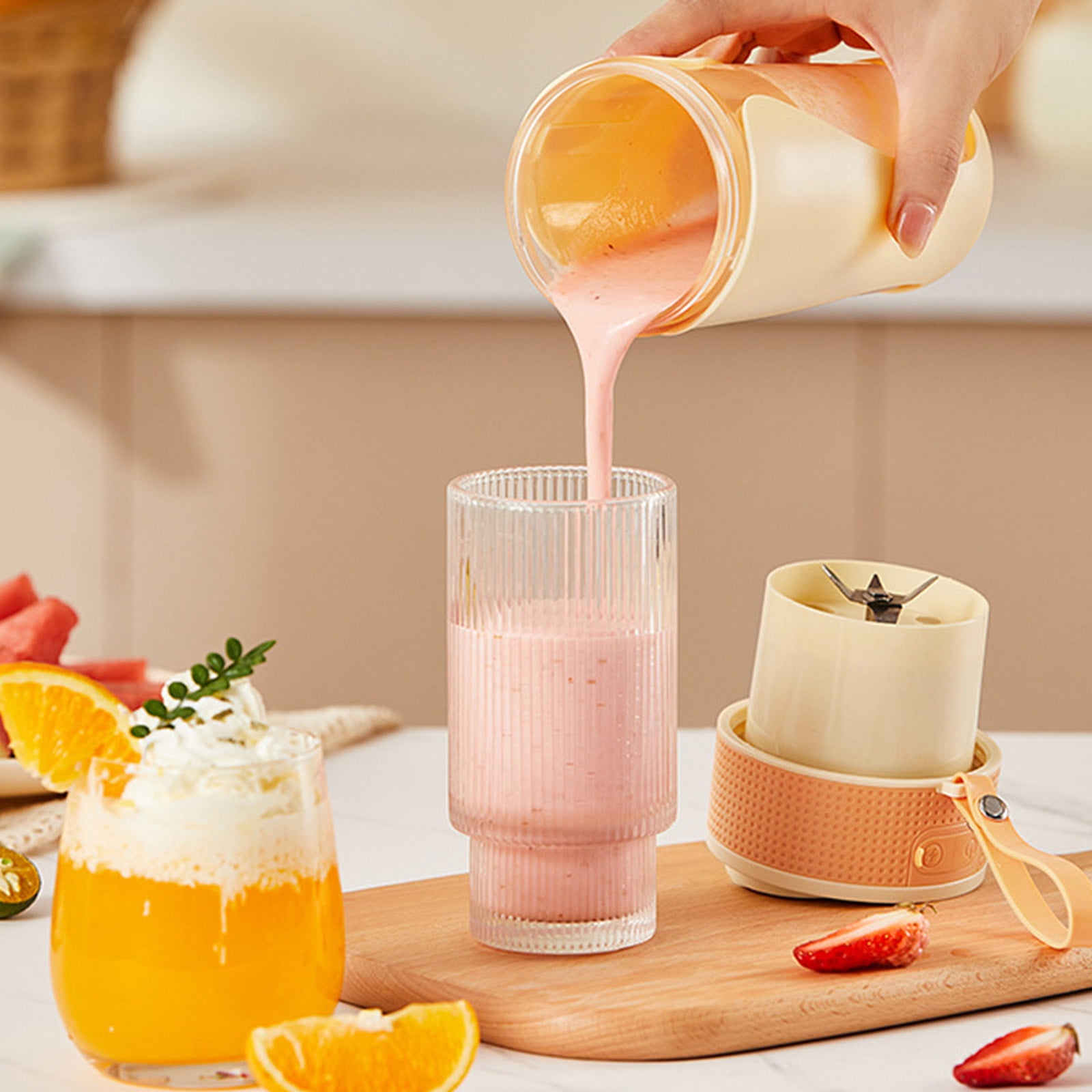 Dvumao Kitchen Accessories, Fruit Juicer Household Small Portable Multifunctional Juicer Cup Wireless Juicer Cup Portable Juicer, Women Gifts