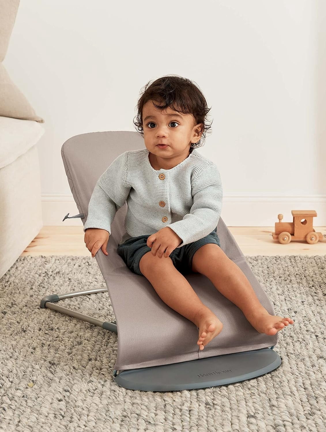 BabyBjorn Bouncer Bliss, Sand Gray, Cotton