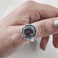 thumbnail image 4 of Natural Garnet Ring, Rough Garnet Gemstone Ring, January Birthstone, Bohemian Ring, 925 Sterling Silver, Womens Ring, Christmas, Thanksgiving, Handmade, Statement Jewelry, Rough Gemstone Jewelry, 4 of 6