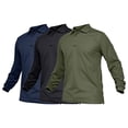 thumbnail image 3 of Askfv Men's Golf Shirt Long Sleeve Golf Polo Classic-fit Polo Quick-Dry Athletic Shirt, 3 of 4