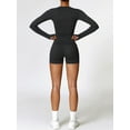 thumbnail image 3 of KelaJuan Women’s Two Piece Yoga Outfits Long Sleeve Crew Neck Tops and Shorts Set Active Wear, 3 of 6