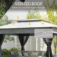 thumbnail image 4 of Segmart 12' x 20' Patio Hardtop Gazebo, Outdoor Galvanized Steel Aluminum Metal Double Roof Gazebo with Netting and Curtains, Permanent Patio Gazebo Pavilion for Backyard, Deck, Lawn, Gray, 4 of 7