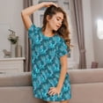 thumbnail image 3 of Balery Seahorse Pattern Womens Short Sleeve Sleepshirt Scoopneck Cute Nightdress Comfy Nightgown Loungewear Dress, 3 of 6
