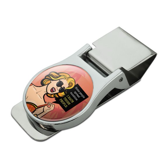 Some People Spread Sunshine I Hate Those People Funny Humor Satin Chrome Plated Metal Money Clip
