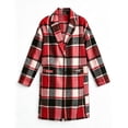 thumbnail image 4 of Women's Casual Plaid Shacket Jacket Button Down Long Coats with Pockets Fall Winter Warm Comfy Outfit, 4 of 9