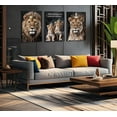 thumbnail image 3 of Lion Wall Hieng with Crown Lion Family Canvas Prints Posters Wild Animal Pictures Modern Inspirational Animal Decor Paintings for Home Bedroom Living Room Office Wall Decor, 3 of 6