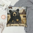 thumbnail image 2 of Cushion Cover ,Woodland Wildlife Bear Pillow Cover for Kids Boys Men Teens,Adventure Camping Cabin Lodge Decorative Pillow Cover,Patchwork Brown Buffalo Plaid Throw Pillow Cover, 2 of 5