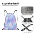 thumbnail image 5 of Drawstring Backpack - bright blue shiny fish scale Splash Proof Small Drawstring Gym Bag for Women Men, Cinch Sports String Bag Backpack for Travel Swimming Beach, 5 of 8