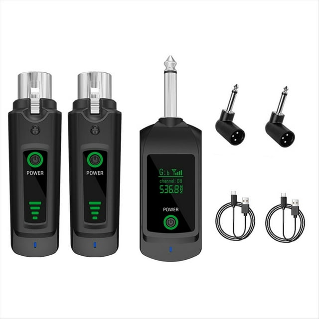 Transmisor y Receptor XLR de Micrófono Inalámbrico de 2,4 G para Inalámbrico de Micrófono Dinámico para Guitarra, Bajo y Mezclador de Audio A.