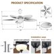 thumbnail image 4 of Ventilador de techo Wiviniya Tropical de 50 pulgadas con luces y control remoto, 4 of 9