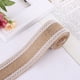thumbnail image 5 of Rollos de cinta, corona de arpillera natural con encaje blanco, cinta de yute de arpillera, cintas de arpillera natural, cinta de encaje para manualidades, para bodas, bricolaje, envoltura de regalos,, 5 of 5