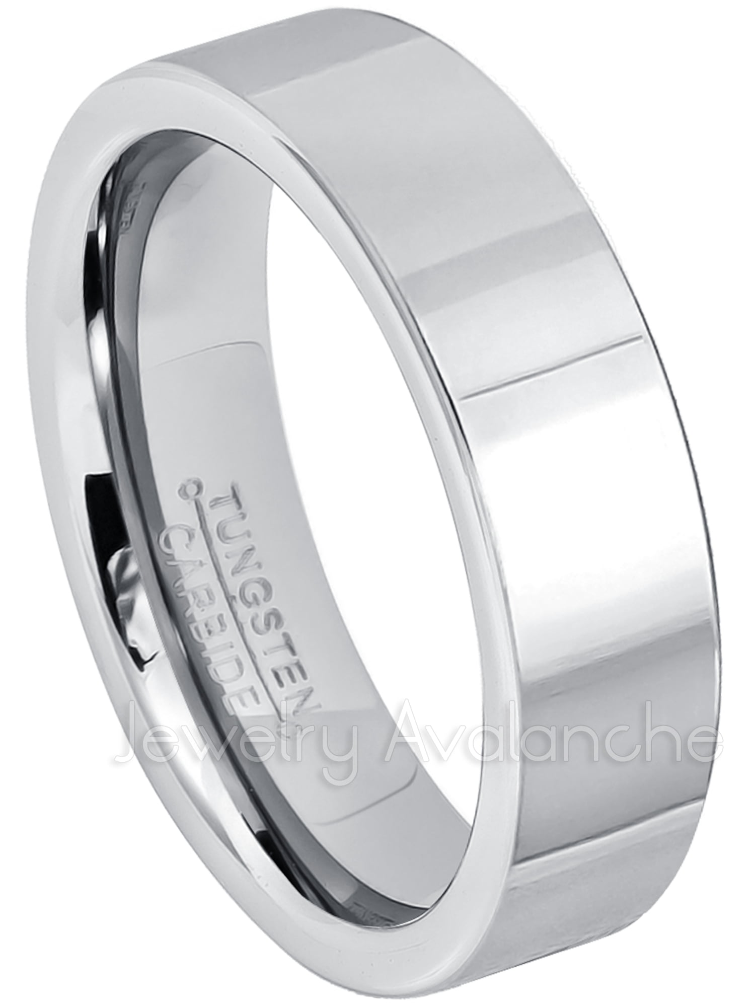 Tungsten Wedding Band Ring 8mm 6mm for Men Women Comfort Fit Grey Flat Cut Polished FREE Custom Laser Engraving Lifetime Guarantee 
