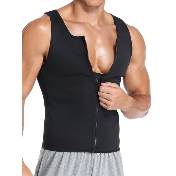 ANYFIT WEAR Men Waist Trainer Shirt Sauna Suit Gym Exercise Sweat-Boosting Workout Tank Top Tummy Control Body Shaper Vest