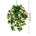 thumbnail image 3 of Artificial Morning Glory Hanging Flowers - 65cm Realistic Silk Plastic UV-Resistant Outdoor/Indoor Decor, 200g Multibunch for Pots and Gardens, 3 of 7