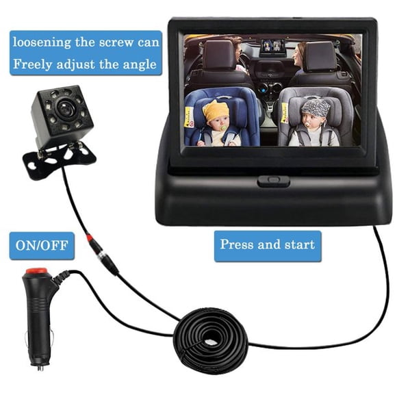 Monitor de espejo LYD coche bebé cámara 4,3 pulgadas visión nocturna