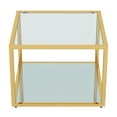 thumbnail image 3 of Contemporary Metal and Glass Small Square Coffee Table Gold, 3 of 8