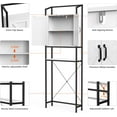 thumbnail image 5 of HAUXITIO Over The Toilet Storage Cabinet, Bathroom Space Saving Toilet Shelf with 2 Doors and 3 Adjustable Shelf, White, 5 of 7