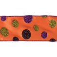 thumbnail image 2 of Vickerman 4" Orange Paillettes Points Ruban de Noël, 2 of 2