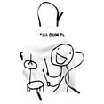 thumbnail image 1 of Humor Apron Musician Stickman Plays Drums Happy Instrument Artisan Indie Style Figure Art, Unisex Kitchen Bib Apron with Adjustable Neck for Cooking Baking Gardening, Black and White, by Ambesonne, 1 of 3