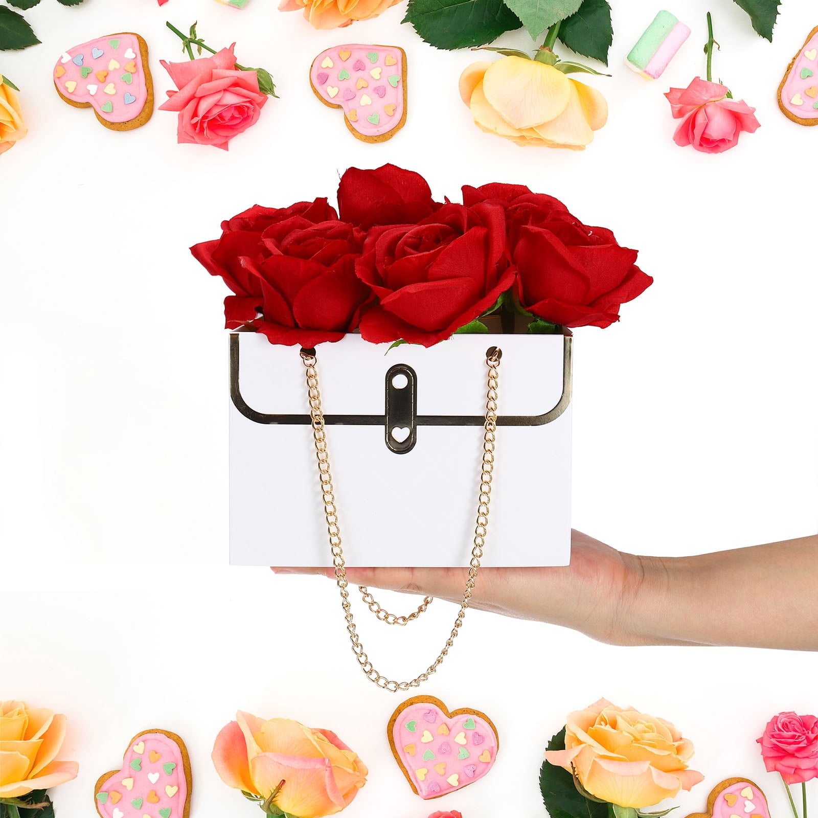 Unique Bargains Flower Gift Box Paper Bouquet Flowers Gift Wrap Bags White