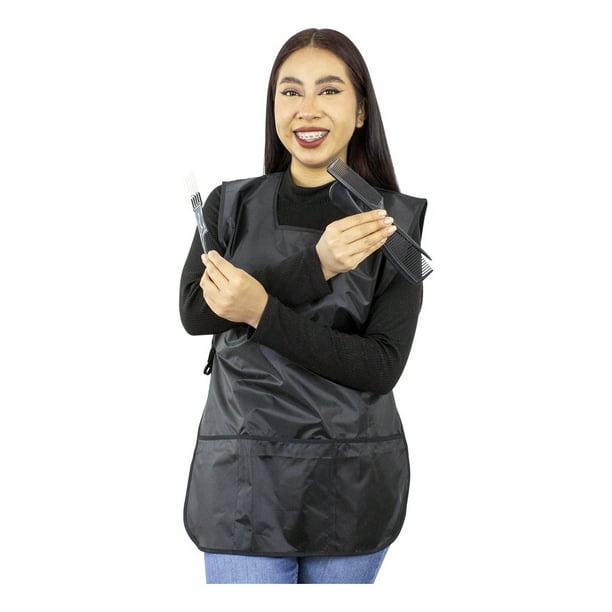 Bata Jorongo Mandil Babero Tela Repelente Estilista Negro BAR Boutique del Estilista Uniformes