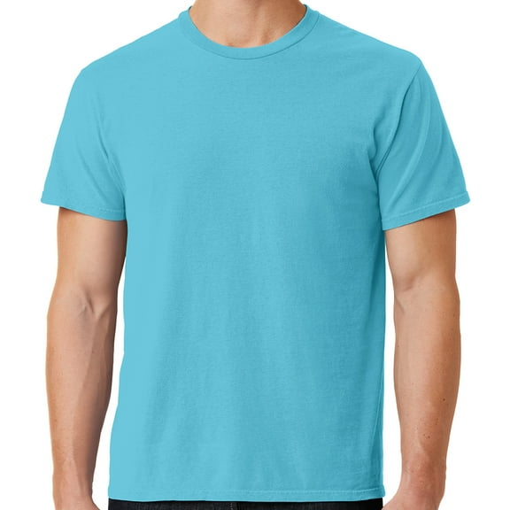 Mens Soft Pigment Dyed Cotton Tee Shirt, Medium Tidal Wave Blue