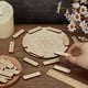 thumbnail image 3 of Juego de tablero de madera cuadriculado. Plato redondo grande con geometría sagrada. 25 palitos pequeños grabados con palabras inspiradoras. Platos espirituales de madera., 3 of 5