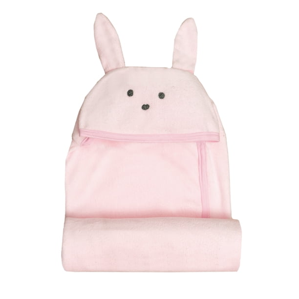Toallita de microfibra ultra suave BABY INC Bunny rosa unitalla 0 a 4 años 90 x 75 cm
