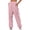 Pink, variant on Staron Women's Sweatpants Casual Tapered Pants High-Waisted Elastic Lace-Up Zipper Pocket Comfy Relaxed Lounge Pants, Navy L