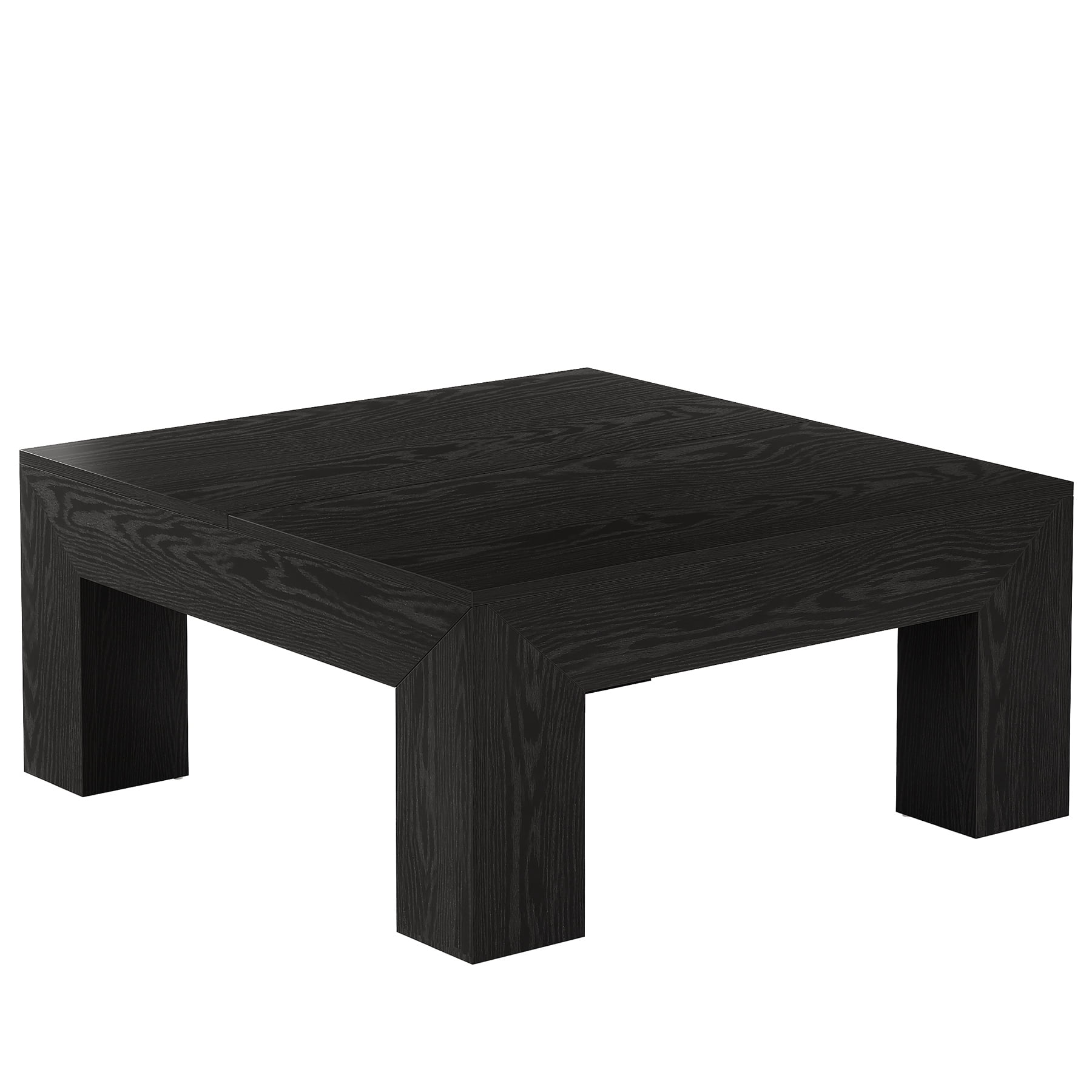 Fnova 39.4" Square Coffee Table, Farmhouse Wood Accent Center Cocktail Table with Sturdy Wooden Legs for Living Room, Easy Assembly