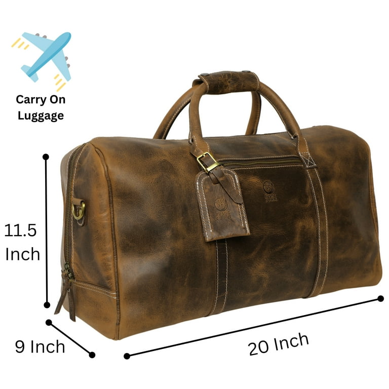 Leather Travel Bag for Men Duffle Bag Gym Sports Overnight Weekend Duffel  Vintage Gift Carry on Luggage by Rustic Town 