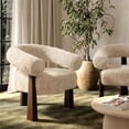 thumbnail image 6 of Pemberly Row Contemporary Natural Straight Vegan Shearling Accent Chair, 6 of 7