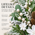 thumbnail image 6 of 24 Inch  Christmas Wreath with “Let It Snow” Wooden Sign, Snow-Flocked Greenery, White Flowers, Berries and Pine Cones, Winter Holiday Front Door Decor, 6 of 8