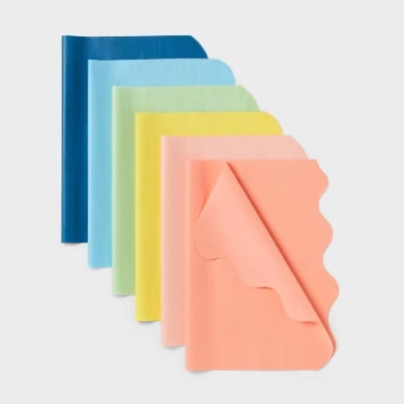 20ct Scalloped Edge Tissue Paper Colored - Spritz