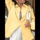 thumbnail image 4 of Camisa de Botones para Mujer 100% Algodón Amarillo S, 4 of 7