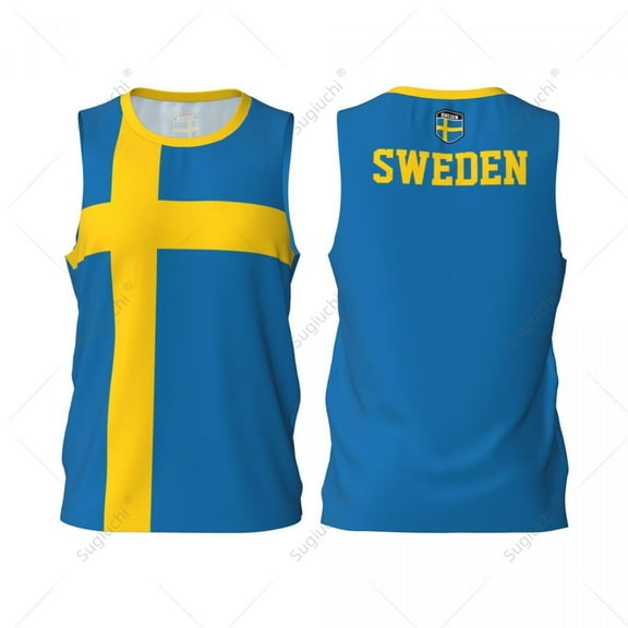 Sweden Flag Men Basketball Sports Jersey Running Fitness Multifunction Sleeveless tshirt Exclusive Custom Name Nunber