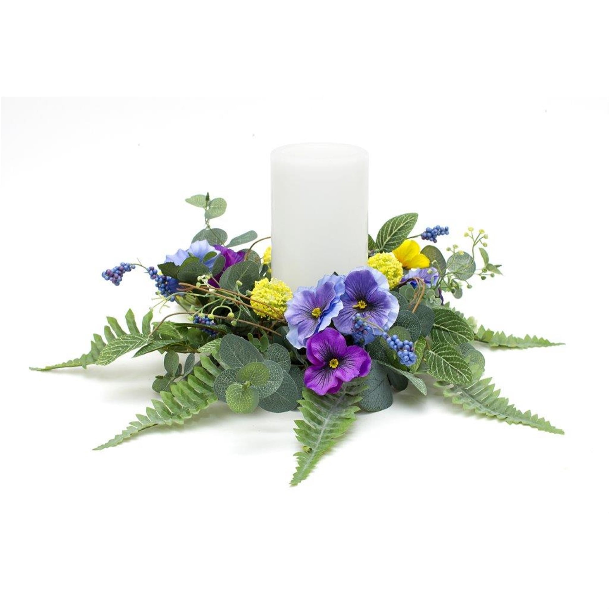 Pansy Candle Ring 20.5"D Polyester (Fits a 6" Candle)