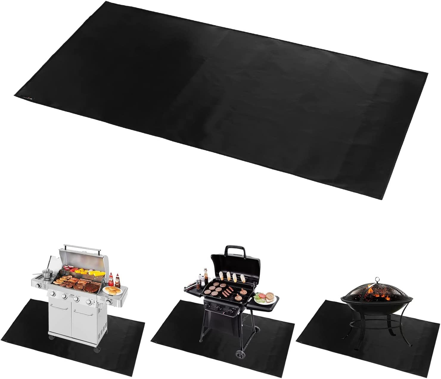 Large Under Grill Mat,Durable 40"x 65" Fireproof Grill Mats for Outdoor