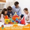thumbnail image 4 of Baldosas magnéticas Paaxido 130 piezas con 2 coches para niños de 3 a 8 años, 4 of 9