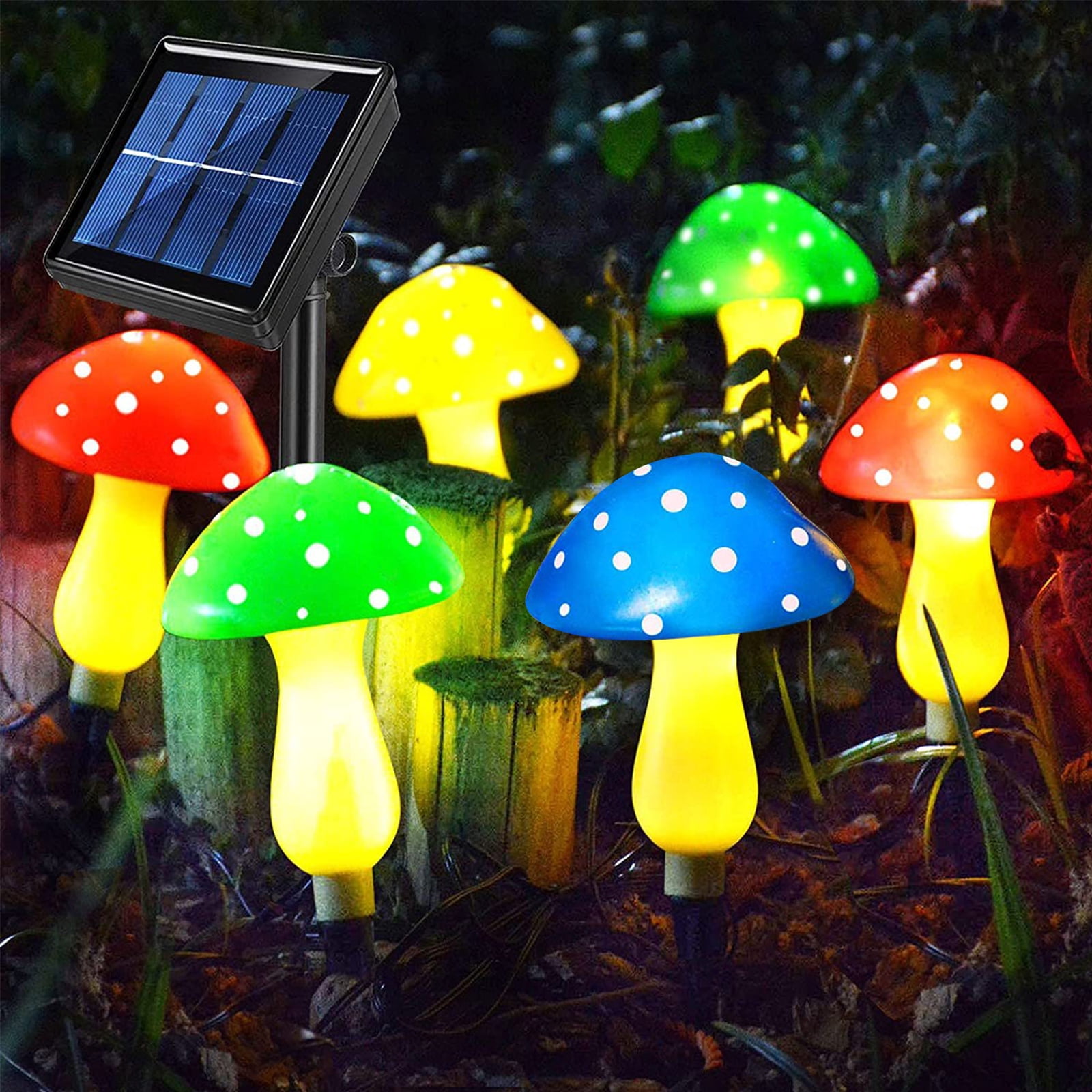 RUNOLIG 6 Pack Solar Garden Mushroom Lights For Garden Pathway