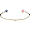 Personalized Planet Couple's Gold-Plated Round Birthstone Bangle Bracelet