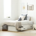 thumbnail image 1 of South Shore Ulysses Twin Mate's Platform Storage Bed with 3 Drawers, in Winter Oak, 1 of 10