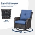 thumbnail image 2 of POCASSY 6 Pieces Outdoor Patio Furniture Sets with Swivel Rocker Patio Chairs, PE Wicker Patio Outdoor Conversation Set with Swivel Glider Chairs and 3-Seat Sofa, Ideal for Balcony, Deck, Backyard, 2 of 18