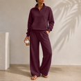 thumbnail image 2 of Women's Sweatsuits 2 Piece Outfits Lounge Sets | Cozy Airport Outfits,Casual Sweat Sets for Fall And Winter,Half Zip Pullover And Baggy Sweatpants with Pockets QURATI, 2 of 7