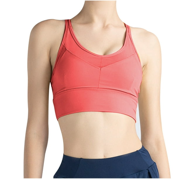 IROINNID Savings Sports Bras for Women Seamless Bra Sports Underwear New  Fall Yoga Wear Thin Running Back Training Shock-proof Vest Peach Breasted  Bra,Red 