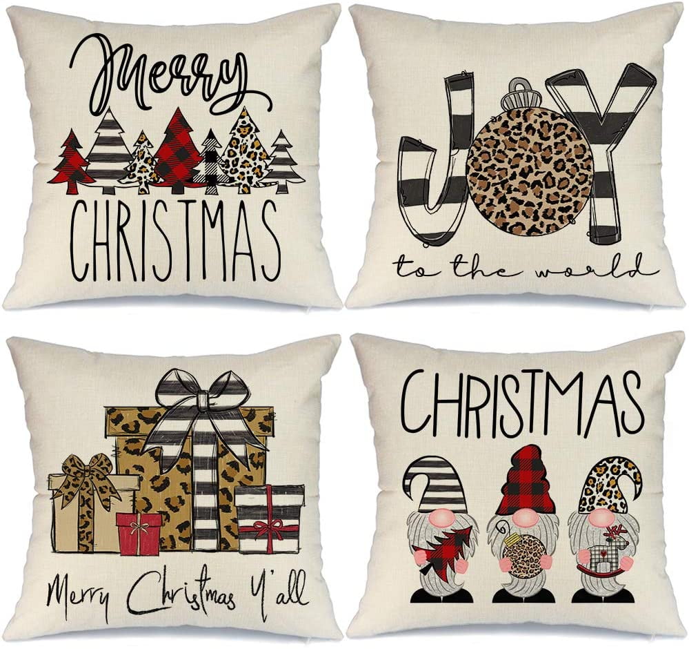 16x16 Tote Bag & Throw Pillows Shop Christmas Red & Black Buffalo Plaid Country Farmhouse Throw Pillow Multicolor