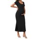 thumbnail image 2 of Vestido de maternidad de inspiración chic para mujeres, con dobladillo de cola de pez, ajustado y de canalé, vestido maxi para antes, durante y después del embarazo, color negro, talla L, 2 of 6