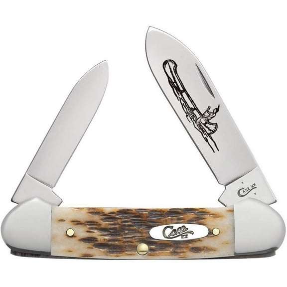 Case Amber Bone CV Canoe Pocket Knife