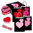 thumbnail image 3 of Valentine's Day Heart Shaped Gift Bags, Black Kraft Paper Handheld Shopping Party Bags, 12-Pack Set - 12 Count, Kraft Paper Construction, Handheld Handles, Gift Packaging For, 3 of 5