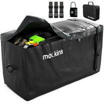 Mockins 25 Cu Ft. Black Waterproof Car Carrier Cargo Bag (60"x24"x31") with Buckle Straps, Lock and Storage Bag